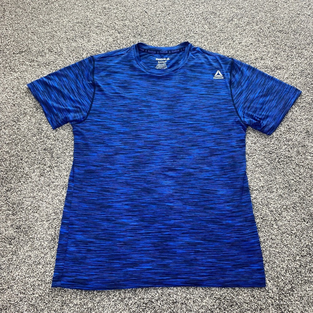 Reebok Shirt Mens S‎ Blue Heather Short Sleeve Performance Lightweight Athletic